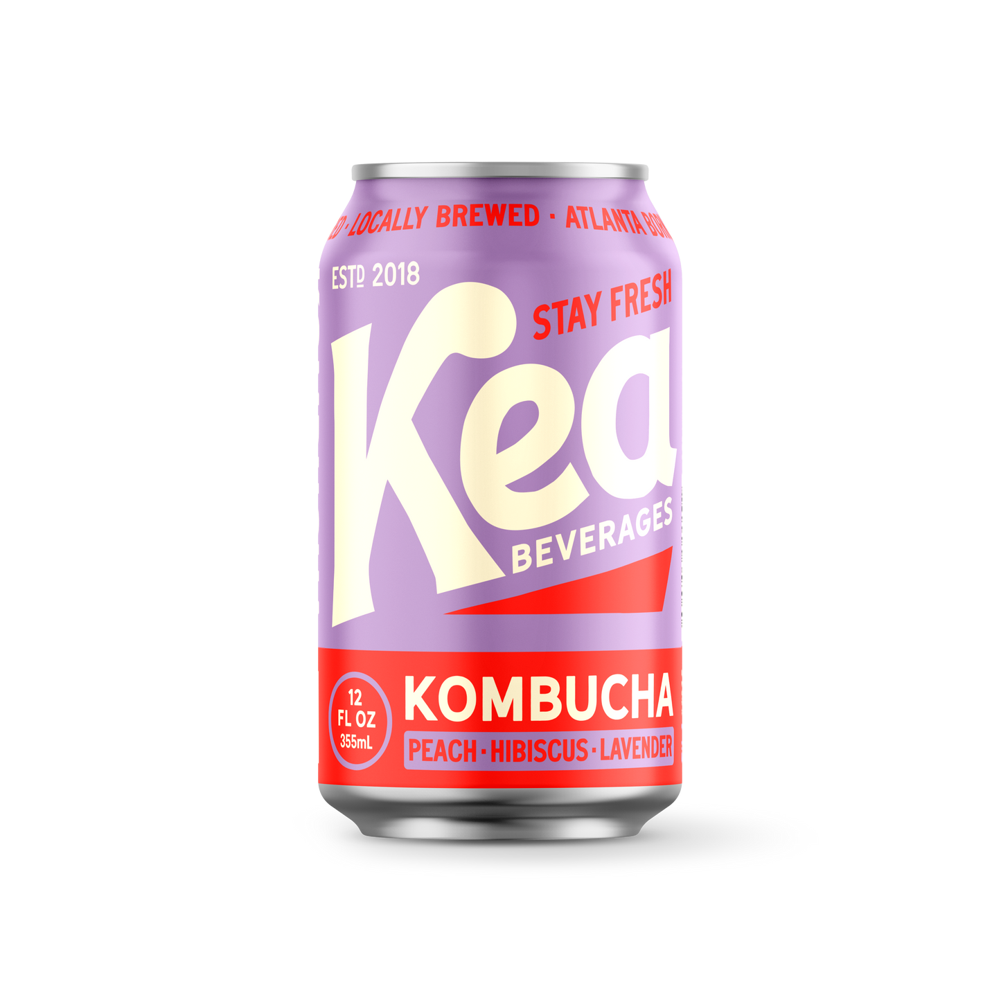 Peach, Hibiscus, Lavender Kombucha - 12 Pack