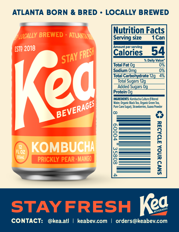 Prickly Pear & Mango Kombucha - 12 Pack
