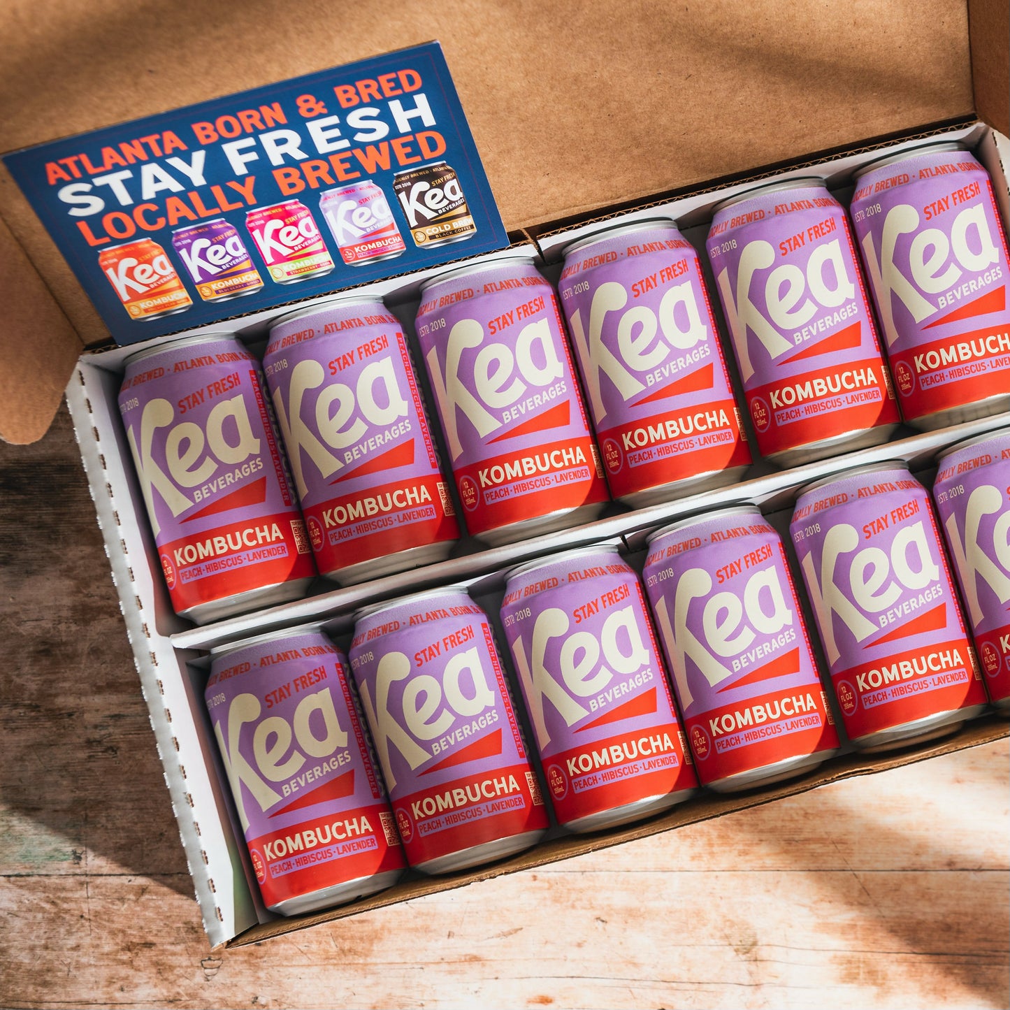 Peach, Hibiscus, Lavender Kombucha - 12 Pack