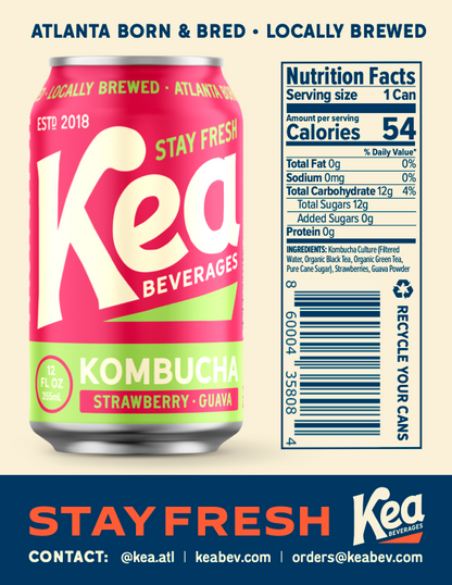 Strawberry Guava Kombucha - 12 Pack